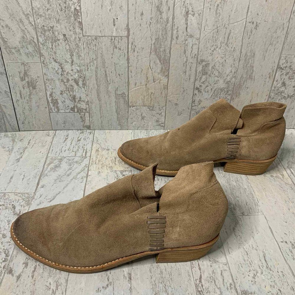 Dolce Vita Womens Boots Size 7.5 Brown Suede Leather Ankle Booties Pull On